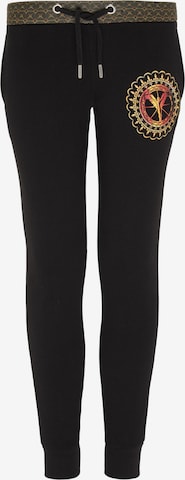 Carlo Colucci Tapered Pants in Black: front