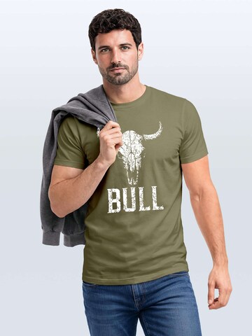 Neverless Shirt 'Bull'‌ in Grün