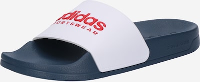 ADIDAS SPORTSWEAR Badeschuh 'ADILETTE' in dunkelblau / feuerrot / weiß, Produktansicht