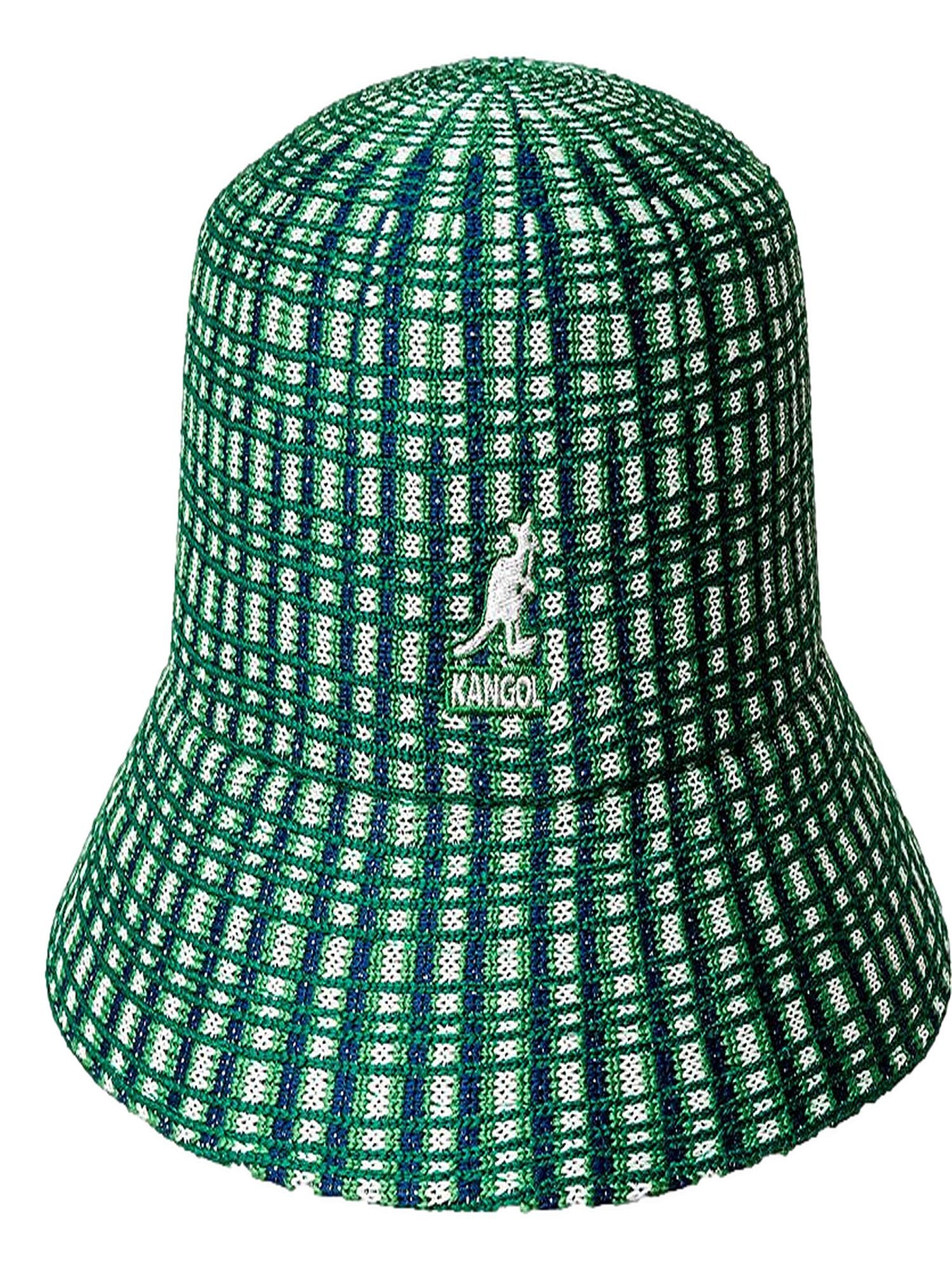 KANGOL Hat 'Kangol Prep Plaid Bucket' in Green: front