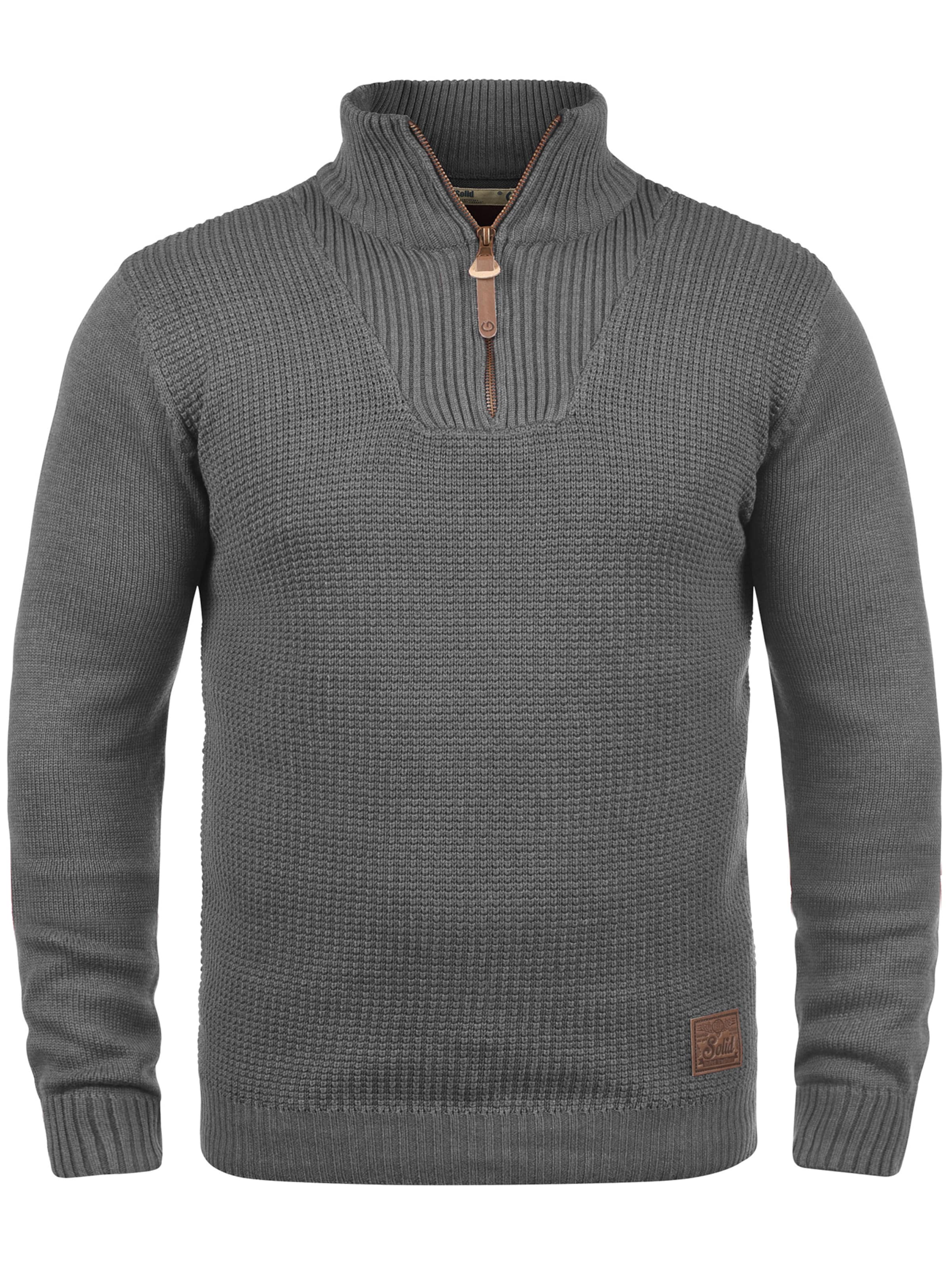 !Solid Pullover 'Tommy' in Grau: Vorderseite