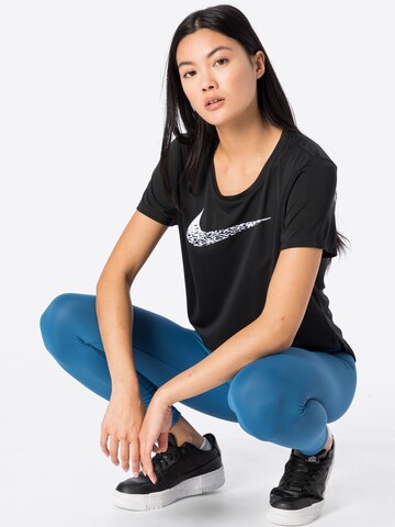 NIKE Performance shirt 'Swoosh' in Black