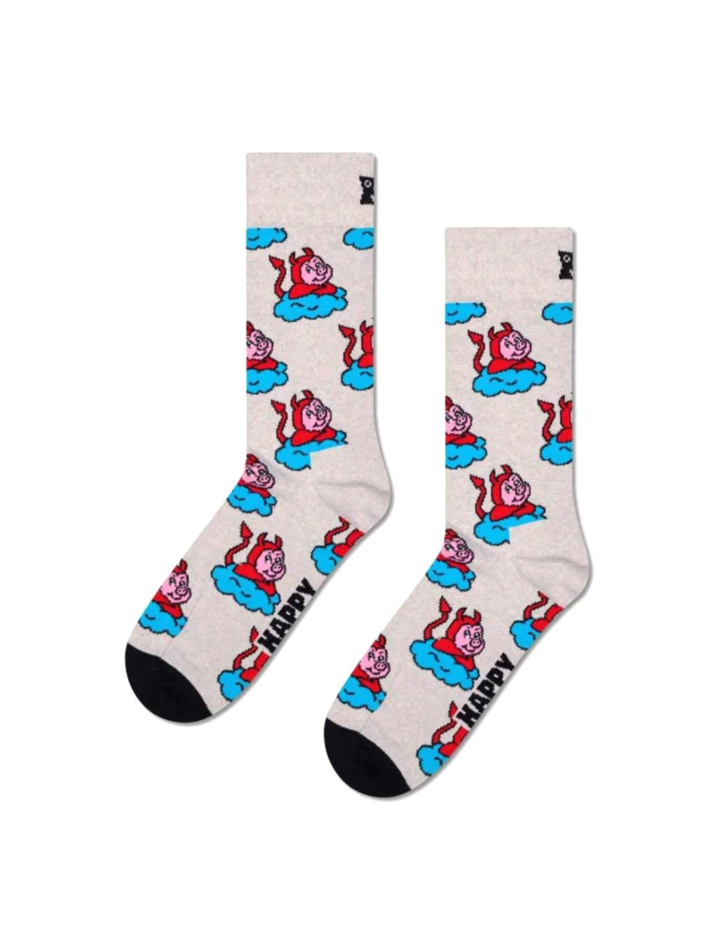 Happy Socks Socks 'Bad Pig Sock' in Grey: front