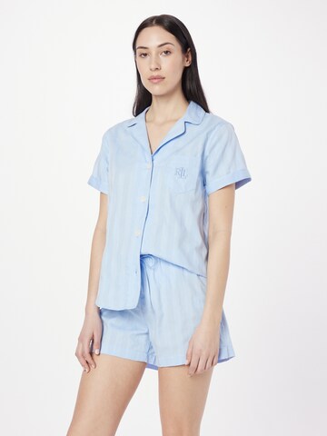 Lauren Ralph Lauren Korte pyjama in Blauw: voorkant