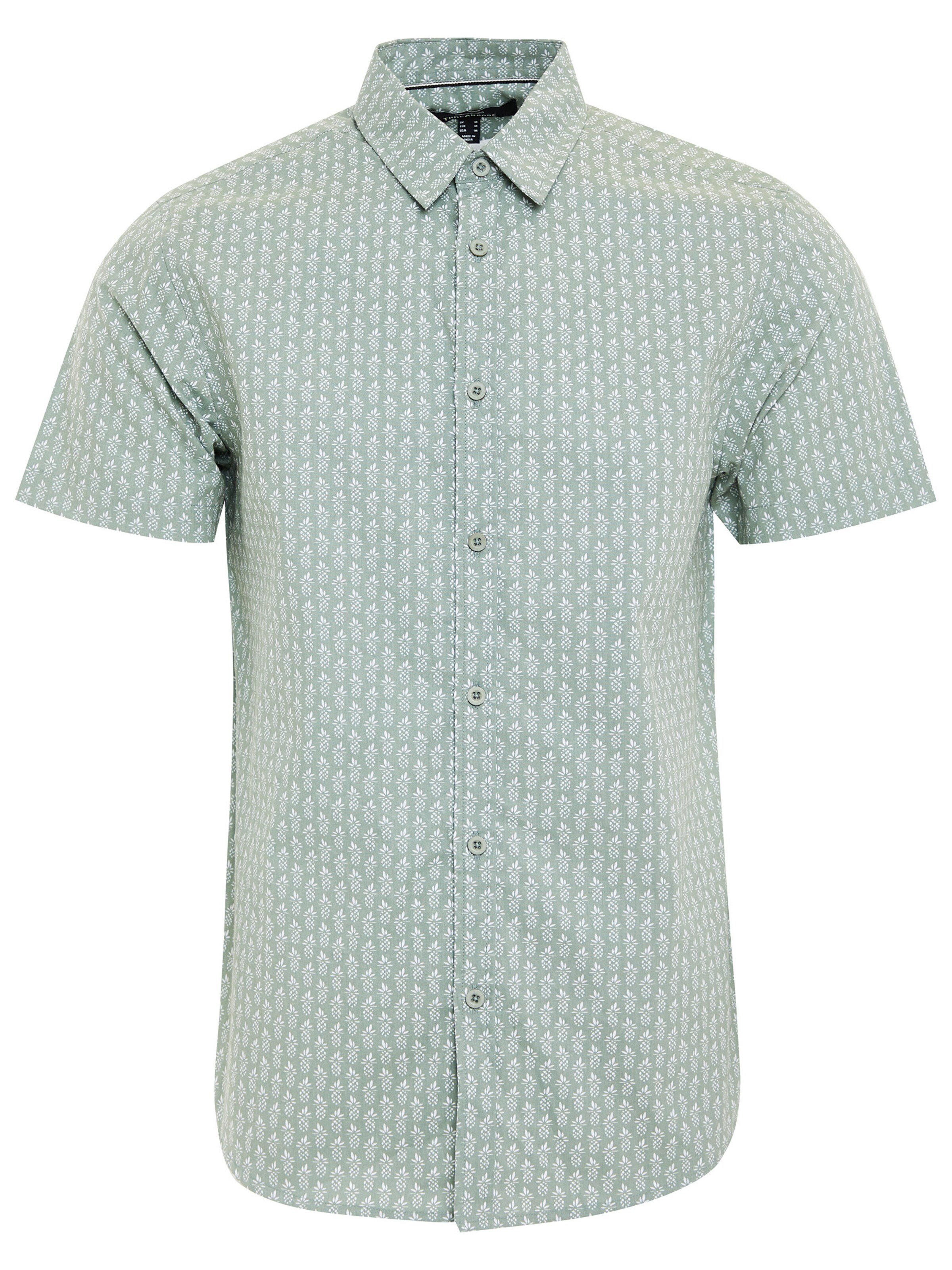 Threadbare Slim Fit Hemd in Grün: Vorderseite