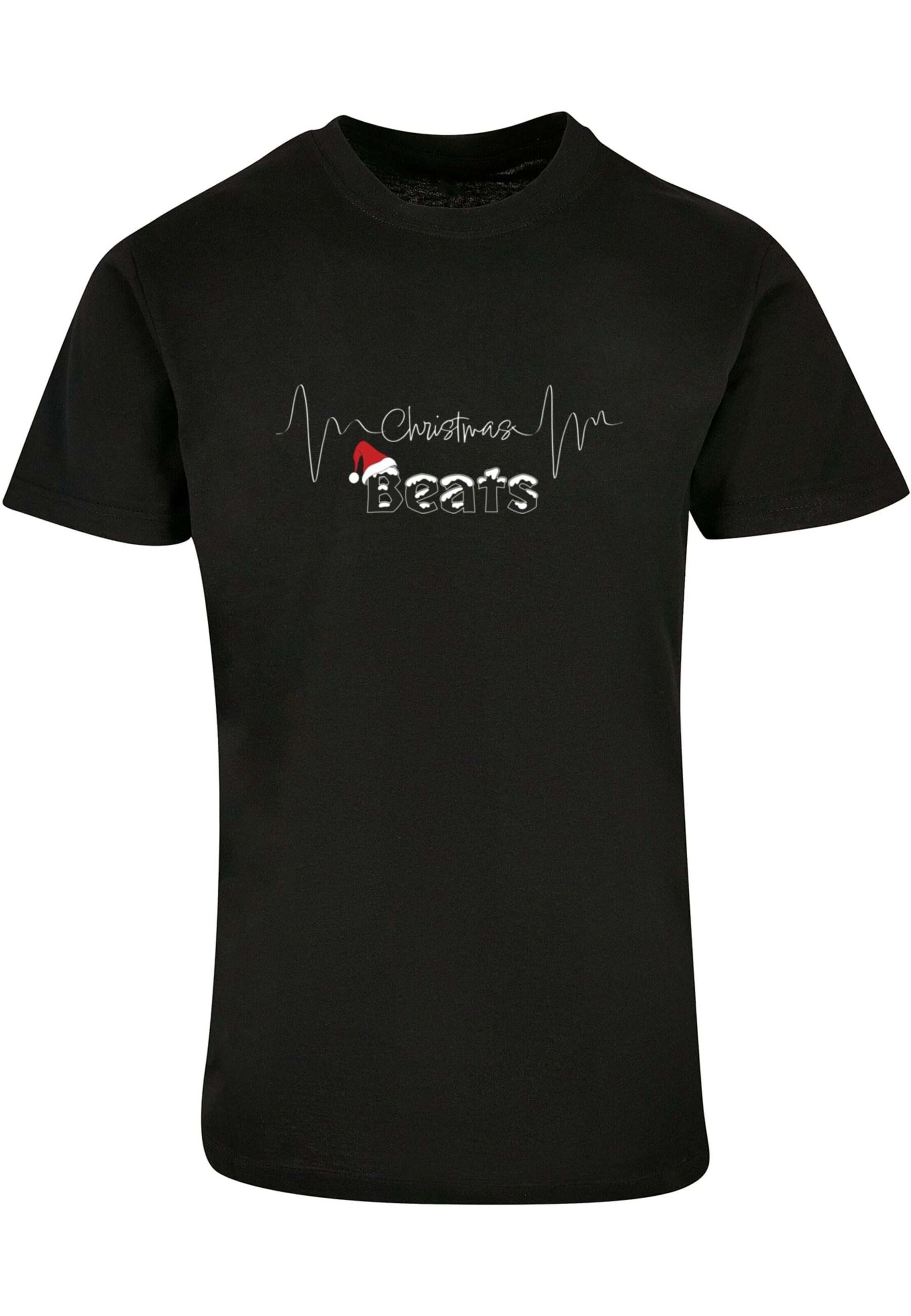 Merchcode Shirt 'Christmas beats' in Zwart: voorkant