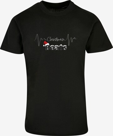 Merchcode Shirt 'Christmas beats' in Zwart: voorkant