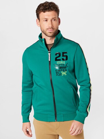 CAMP DAVID Zip-Up Hoodie in Green: front