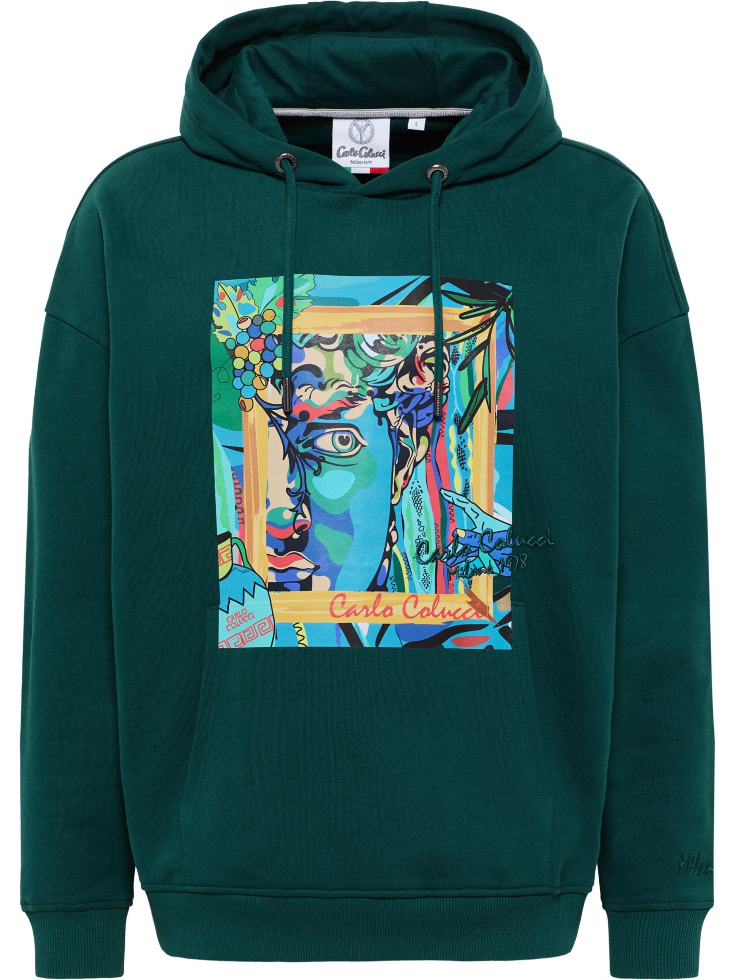 Carlo Colucci Sweatshirt 'De Val' in Green: front