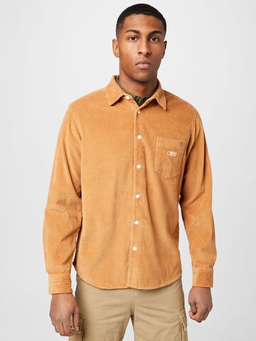 Obey Regular fit Button Up Shirt 'JULIAN' in Brown: front
