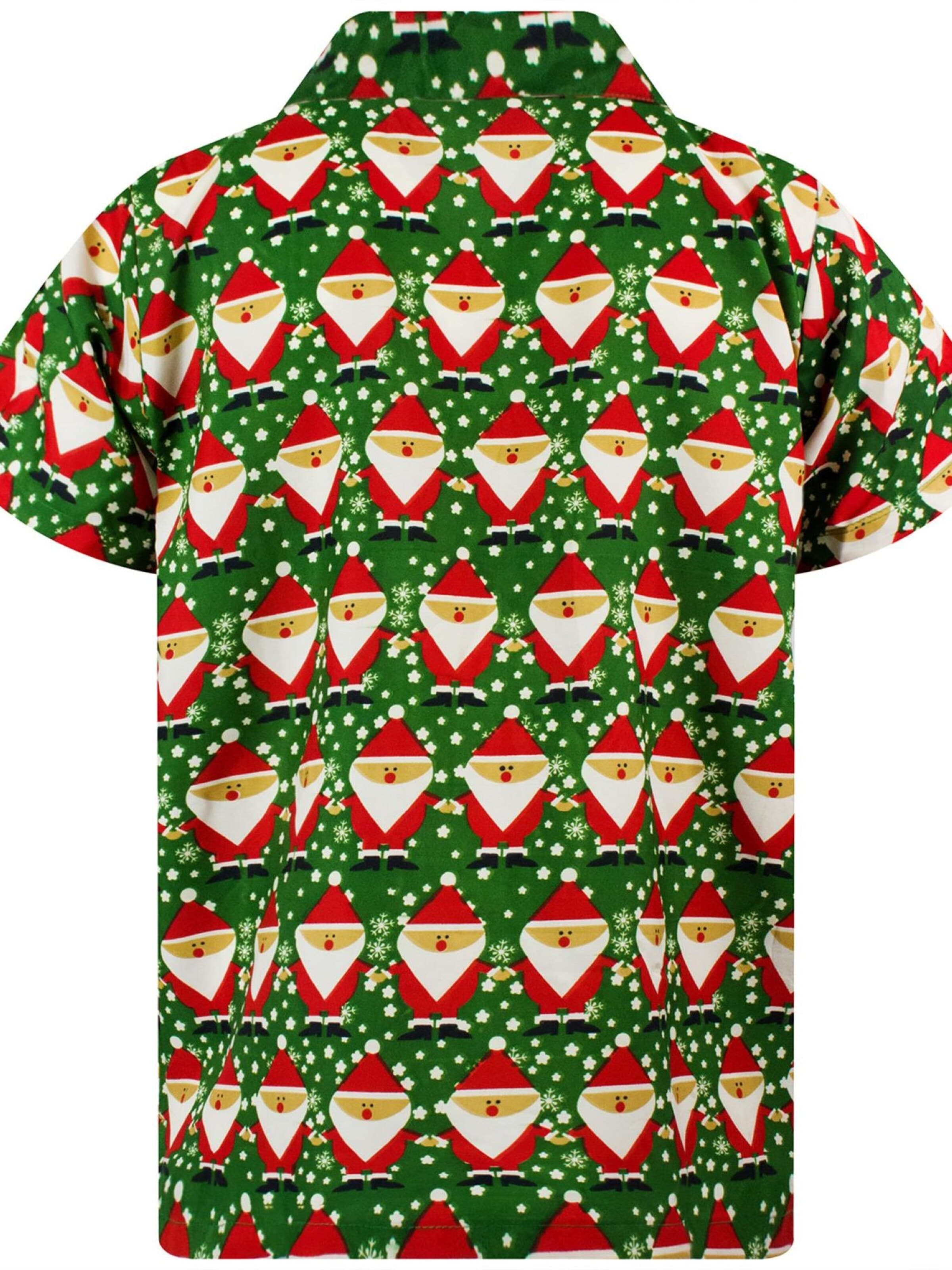 Regular fit Camicia 'Christmas Santa Allover' di King Kameha in verde