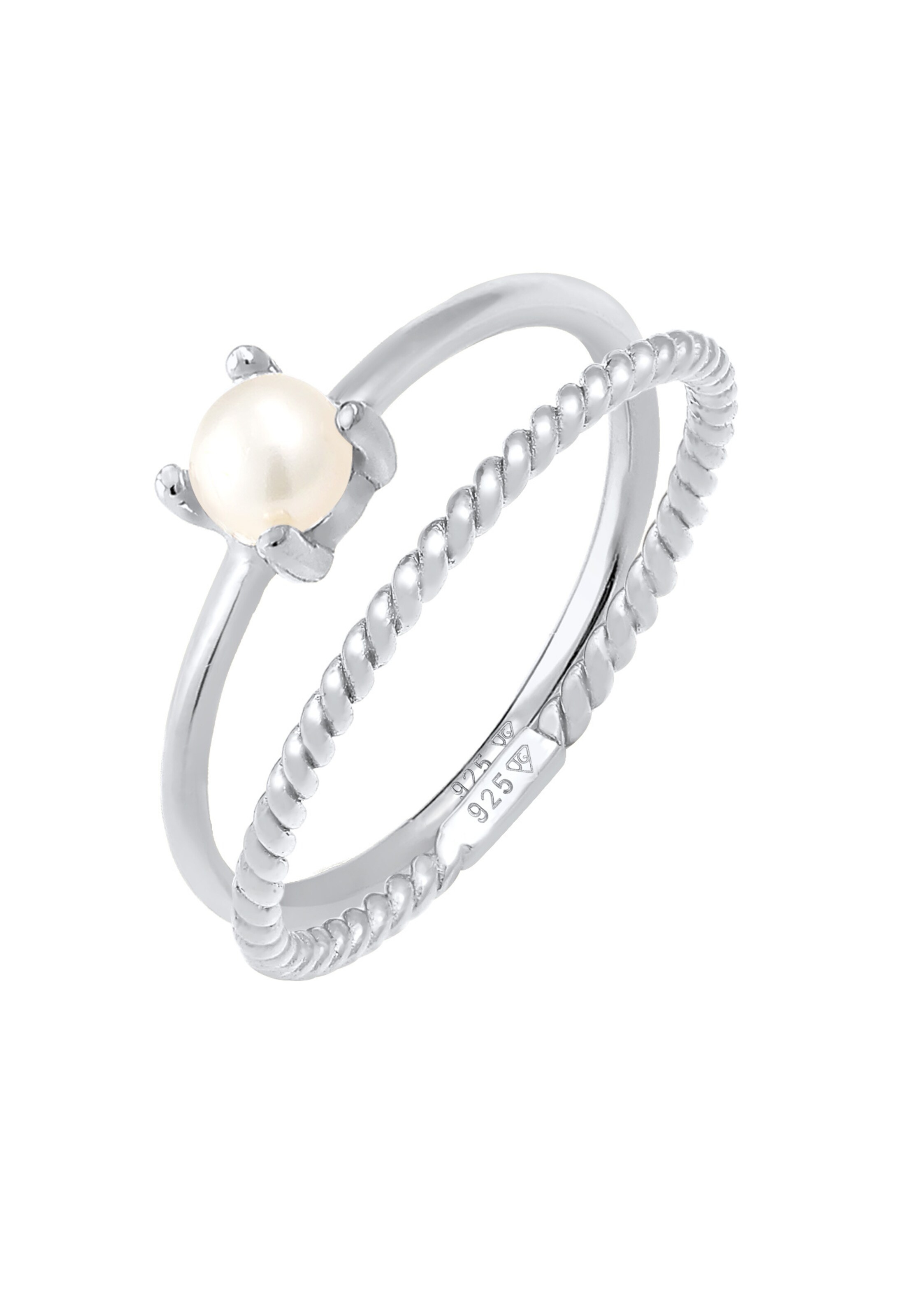 ELLI PREMIUM Ring 'Twisted' in Silber: Vorderseite