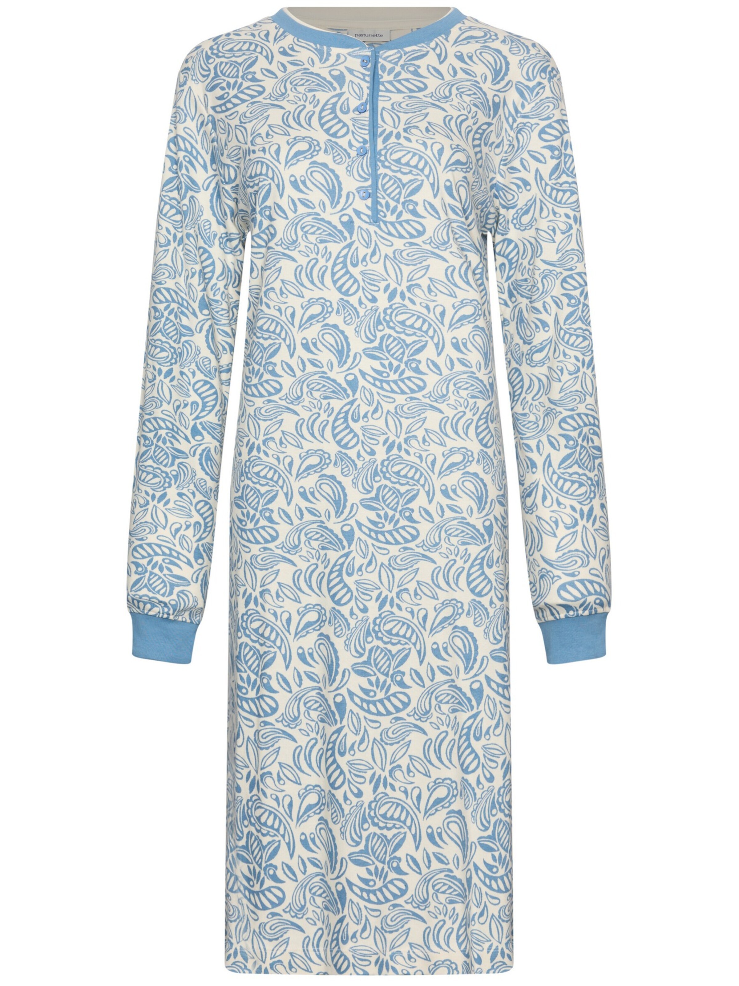 Pastunette Nachthemd 'Soft Paisley' in Blauw: voorkant