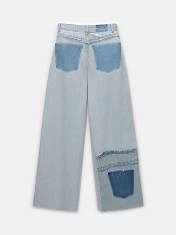 Pull&Bear Wide leg Jeans in Blauw