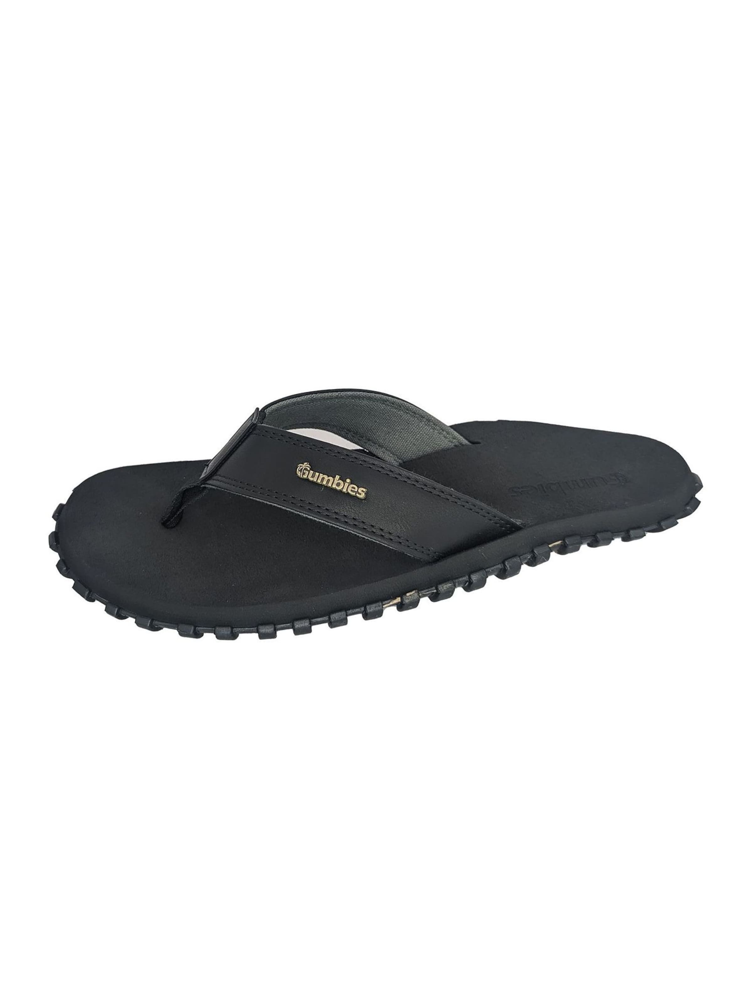 Gumbies T-Bar Sandals in Black: front