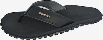 Gumbies T-Bar Sandals in Black: front