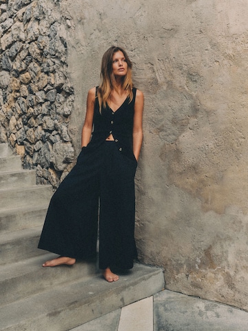 The Set Wide Leg Hose in Schwarz