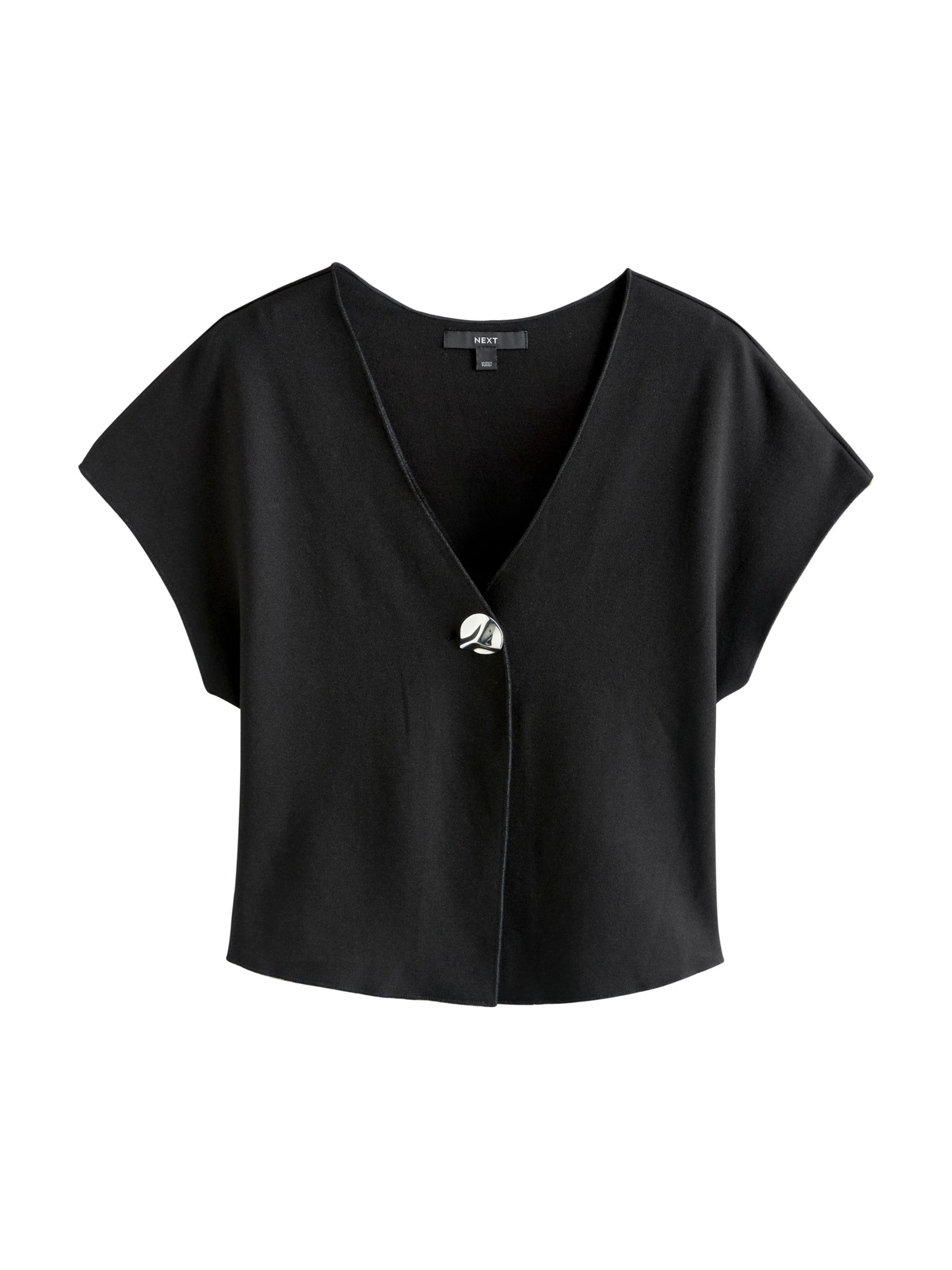 Geacă tricotată de la Next pe negru: față