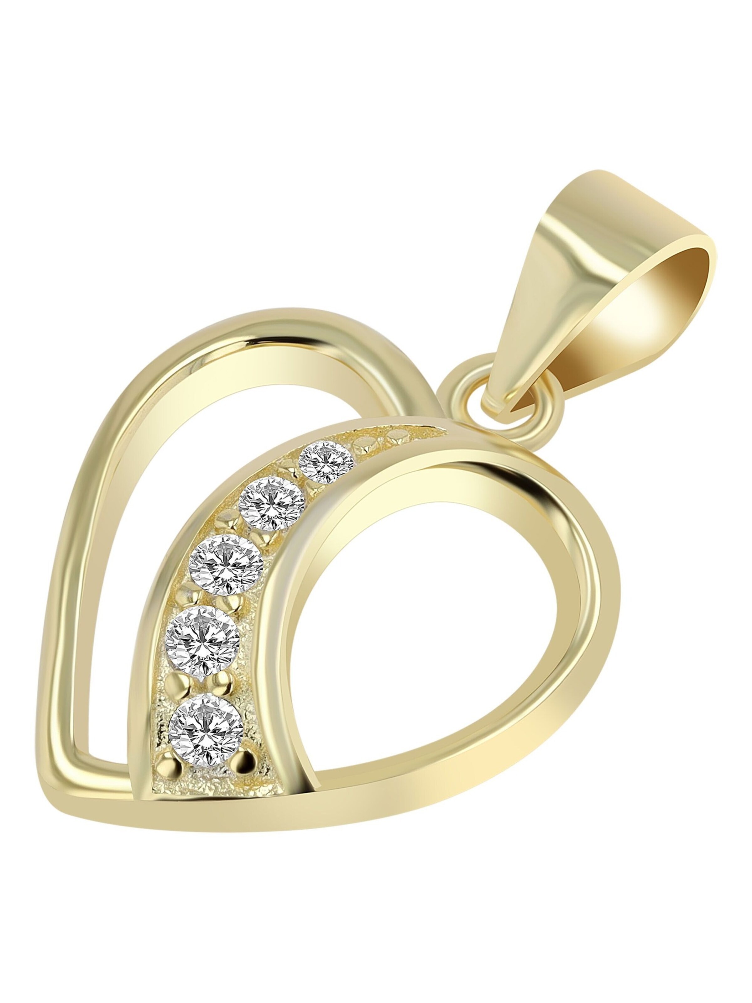 Akzent Pendant '"Nalani" aus 925 Sterlingsilber, rhodiniert, langlebig' in Gold: front