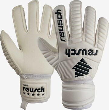 REUSCH Athletic Gloves 'Legacy Arrow Silver Junior' in White: front