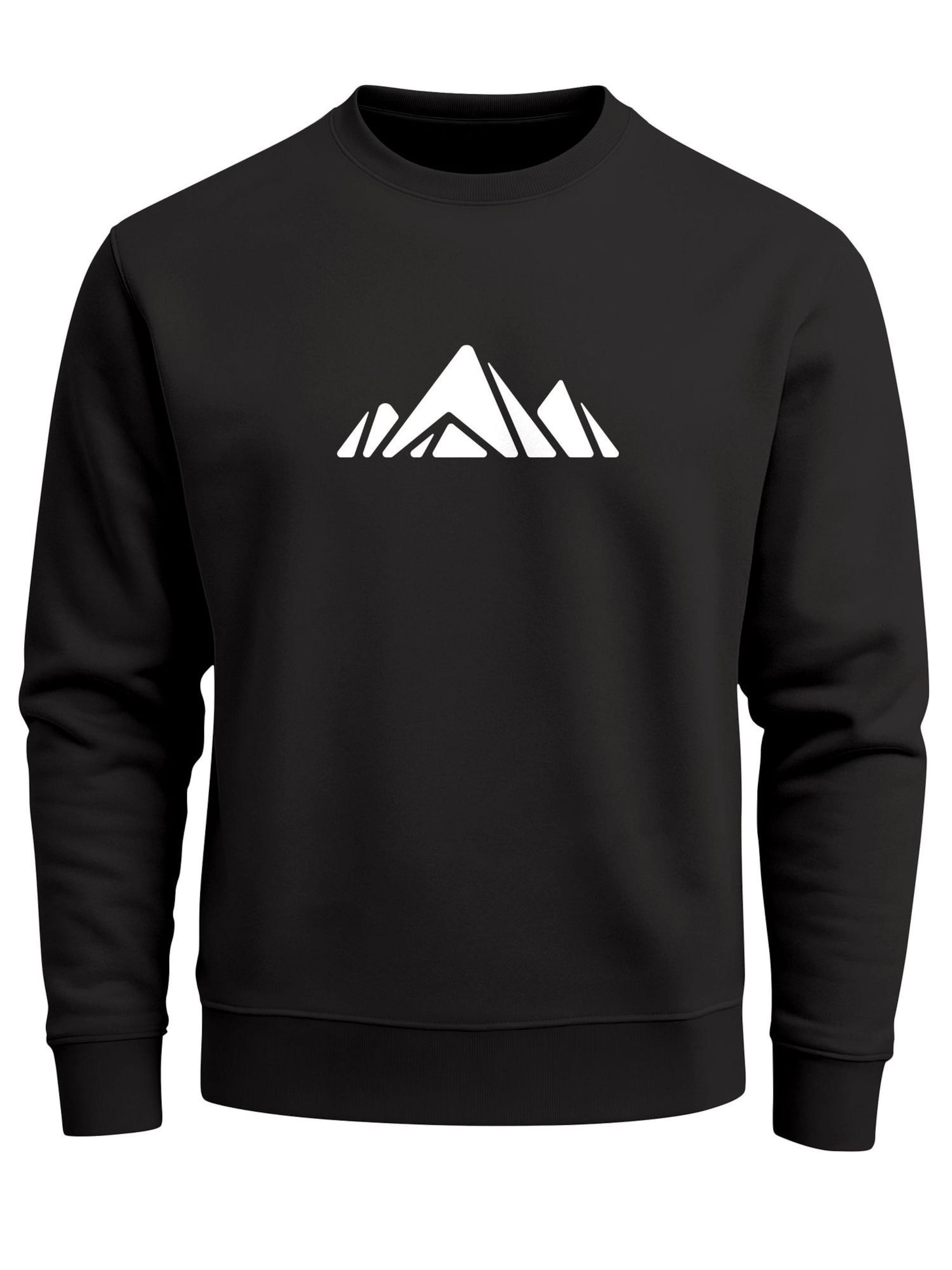 Neverless Sweatshirt 'Berg Polygon' in Black: front