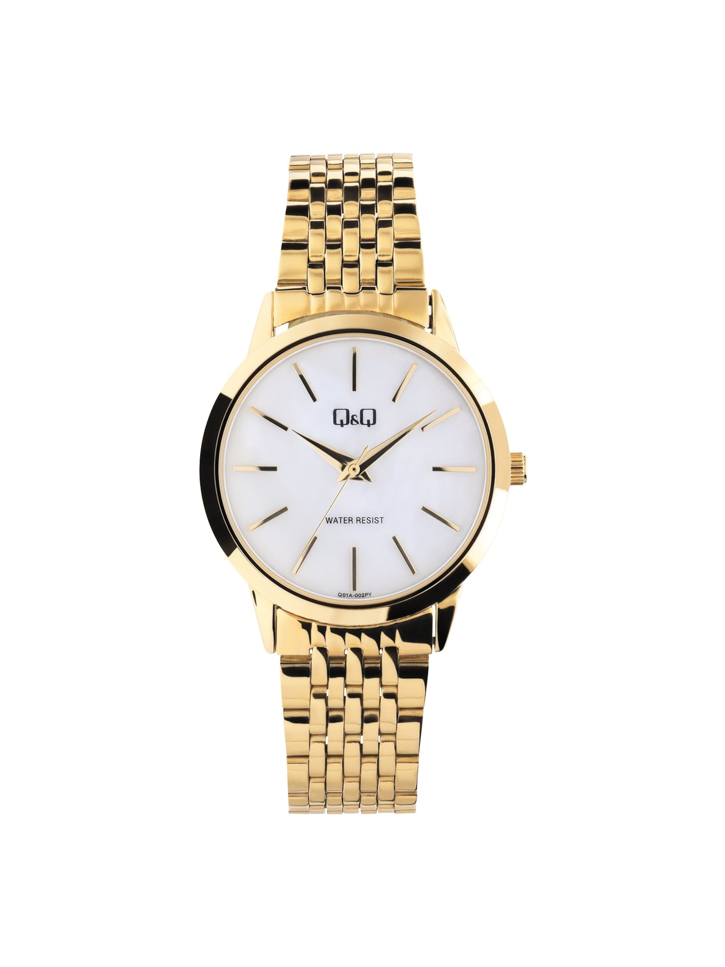 Q&Q Analoguhr in Gold: Vorderseite