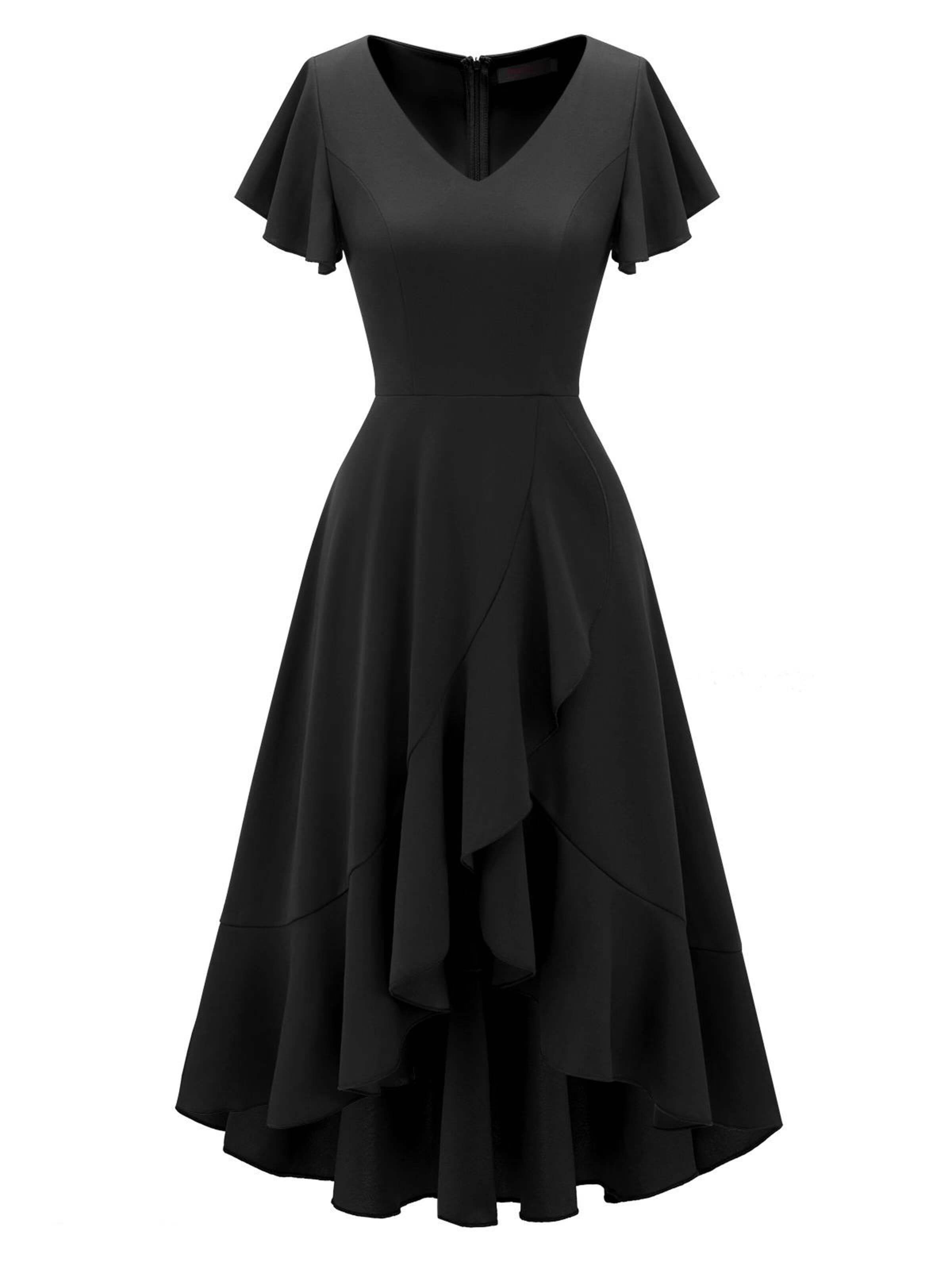 Zapaka Cocktail Dress in Black: front