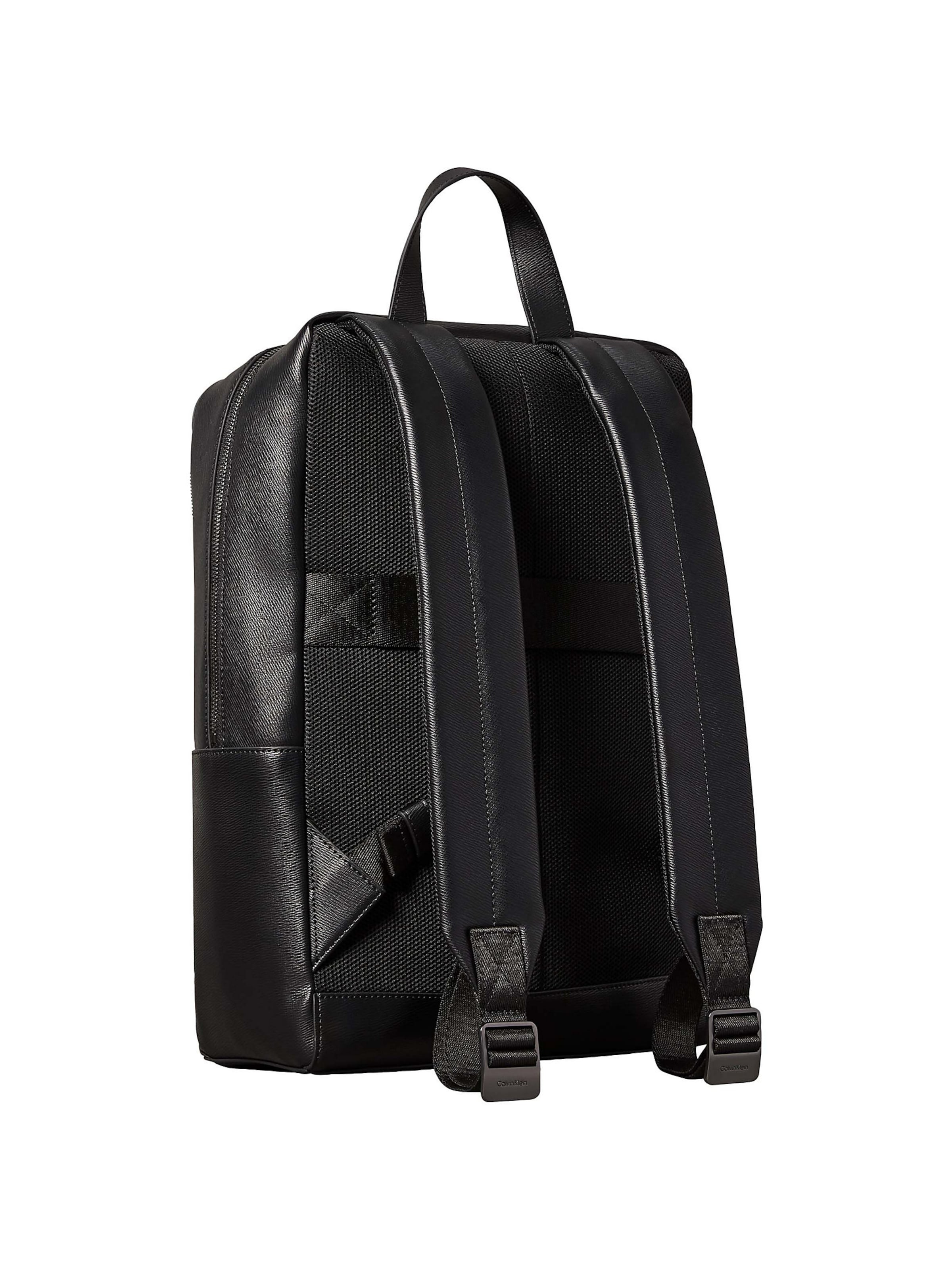 Calvin Klein Rucksack 'Saffiano' in Schwarz