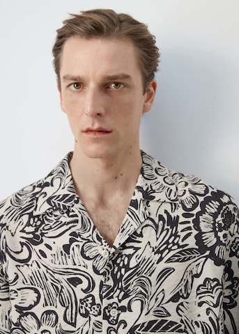 MANGO MAN Regular fit Button Up Shirt 'Sicilia' in Beige