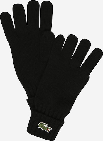 LACOSTE Full Finger Gloves in Black: front