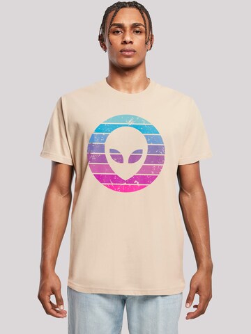 F4NT4STIC Shirt 'Alien Kopf' in Beige: front
