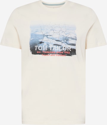 TOM TAILOR Тениска в бежово: отпред