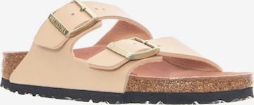 BIRKENSTOCK Sandały 'Arizona Triples Birko Flor Narrow Fit New Beige / Pink Clay' w kolorze różowy: przód
