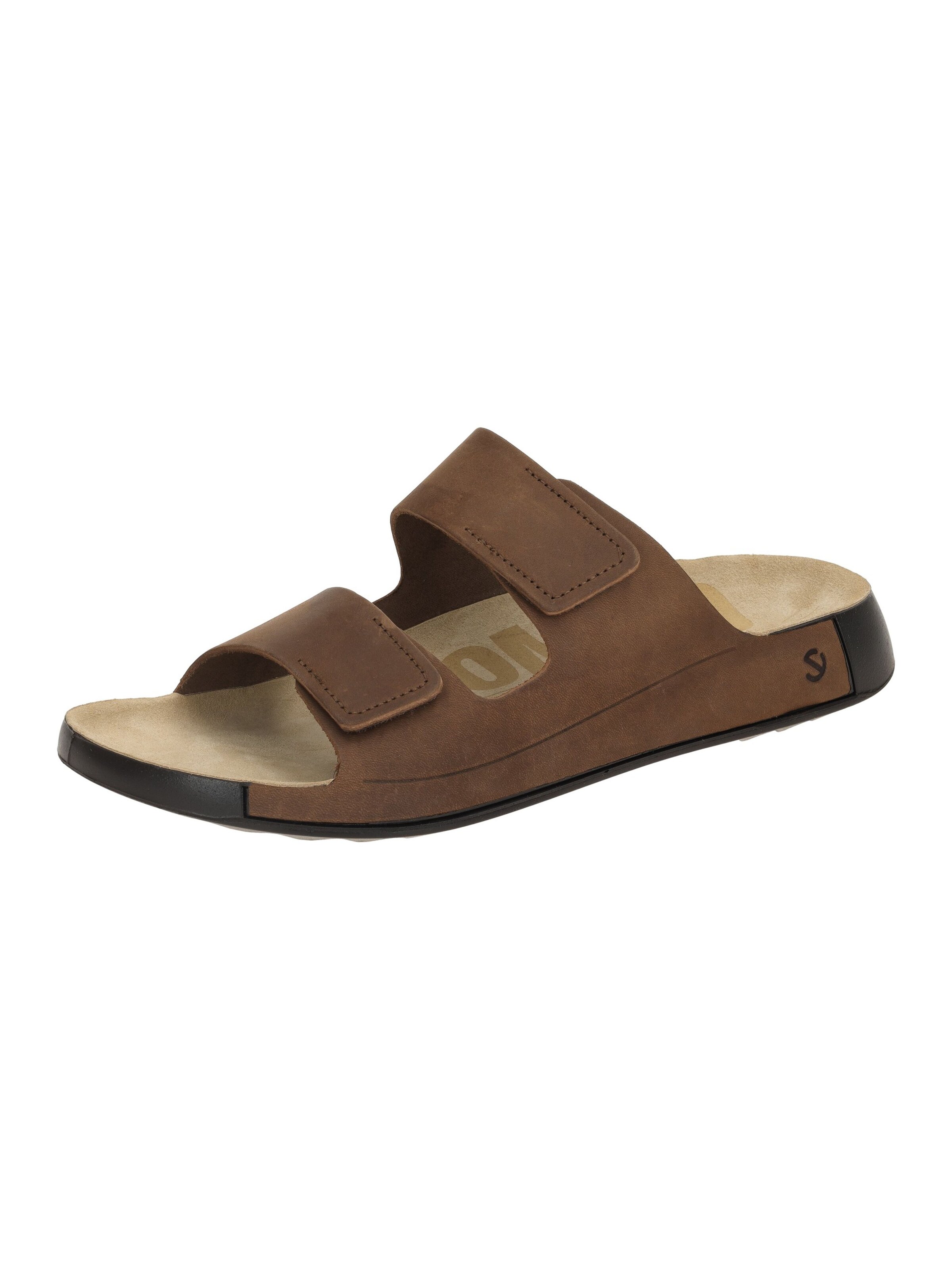 ECCO Mules 'Ecco Cozmo Pantolette braun Klett 500904' in Brown: front