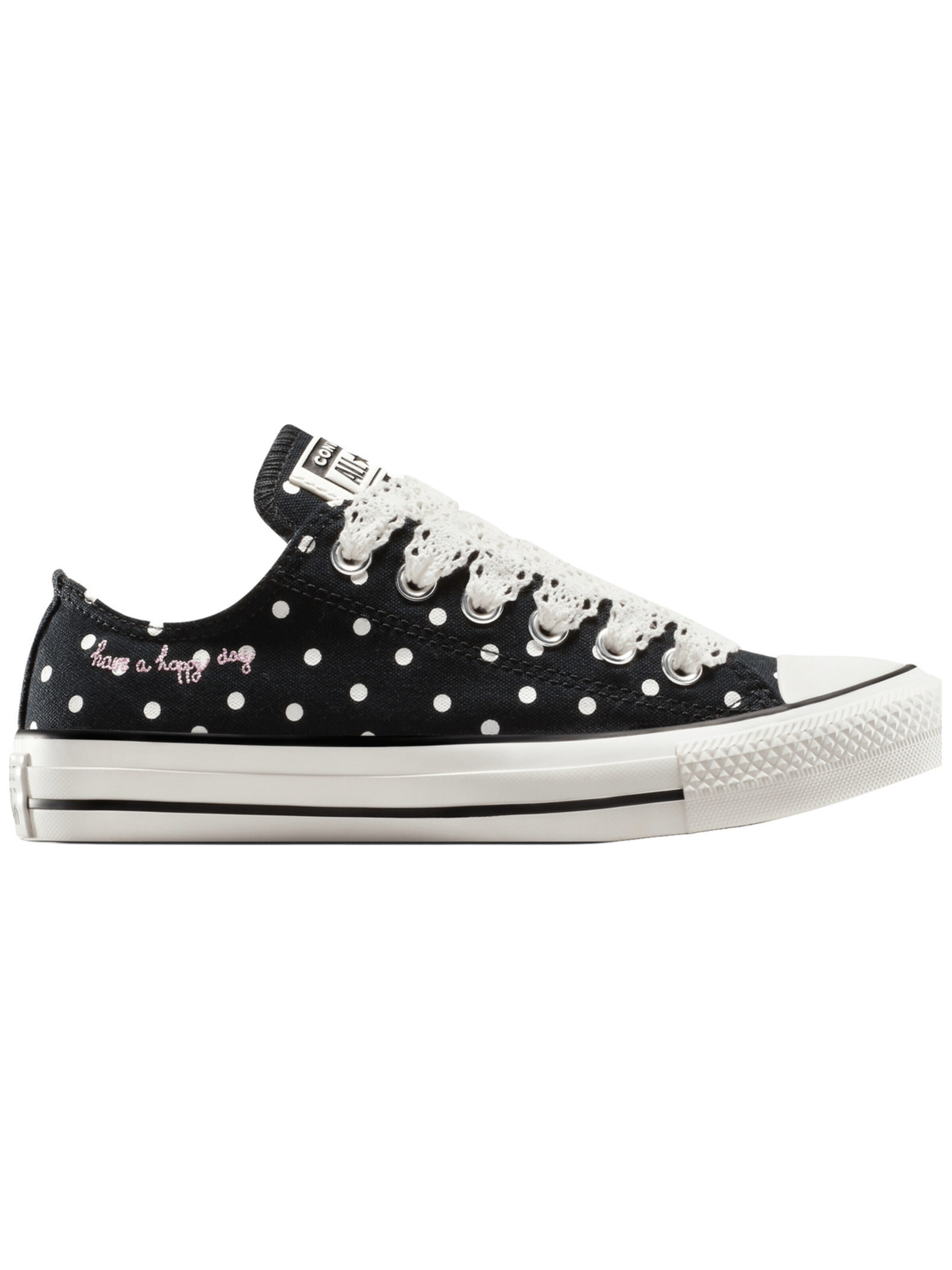 CONVERSE Sneakers laag 'Converse Chuck Taylor All Star Polka Dot' in Zwart: voorkant