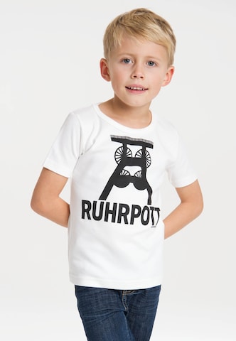 LOGOSHIRT T-Shirt 'Ruhrpott' in Weiß: predná strana