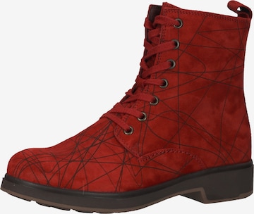 THINK! Lace-Up Ankle Boots in Red: front