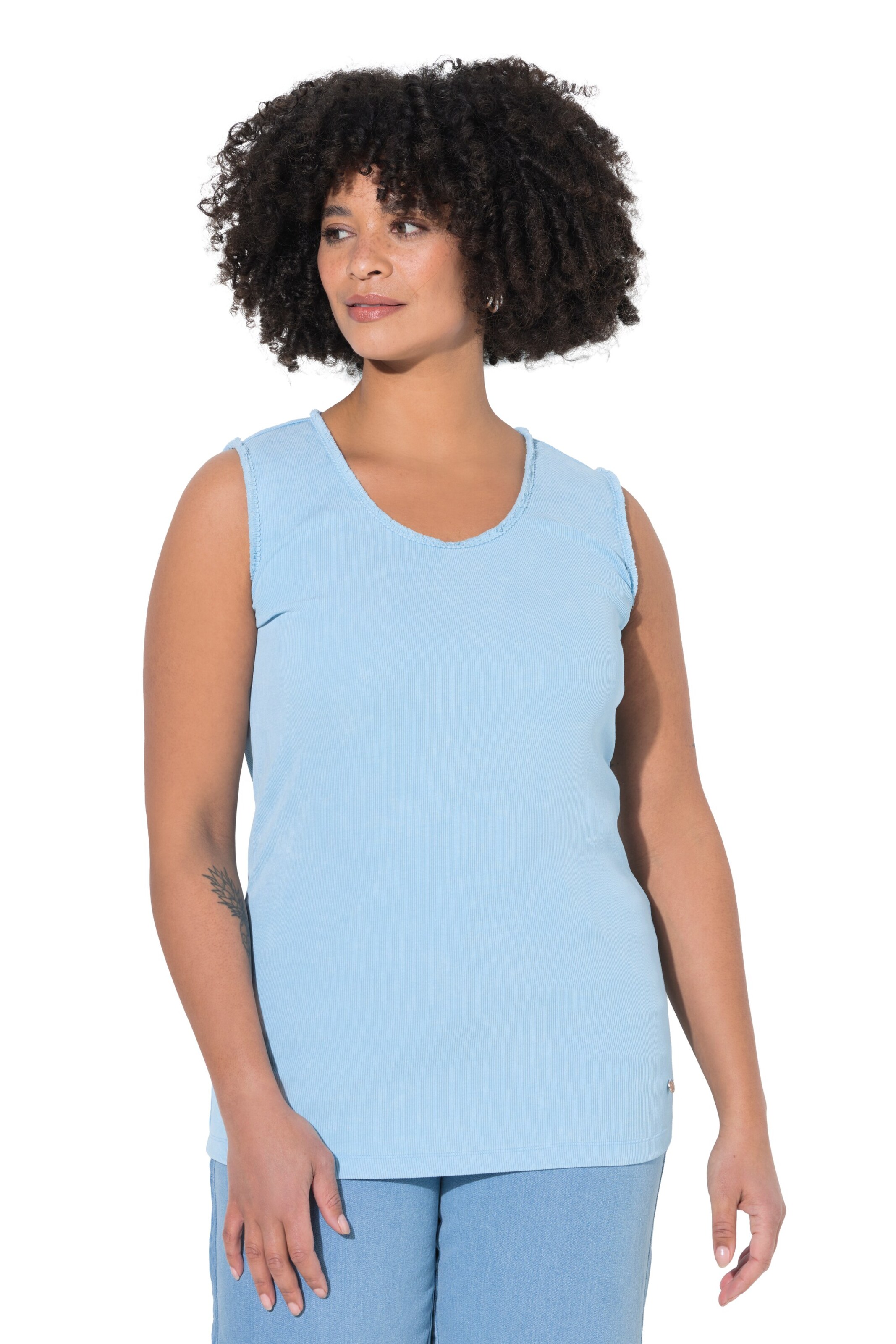 Angel of Style Top in Blue: front