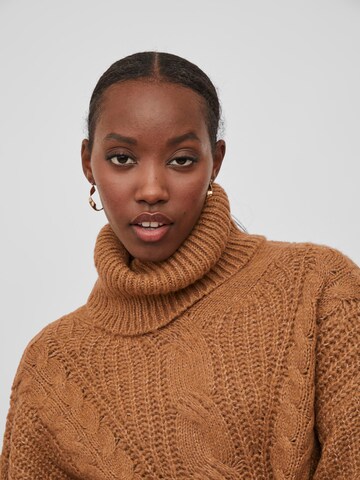 VILA Oversized Sweater 'TRIPS' in Brown