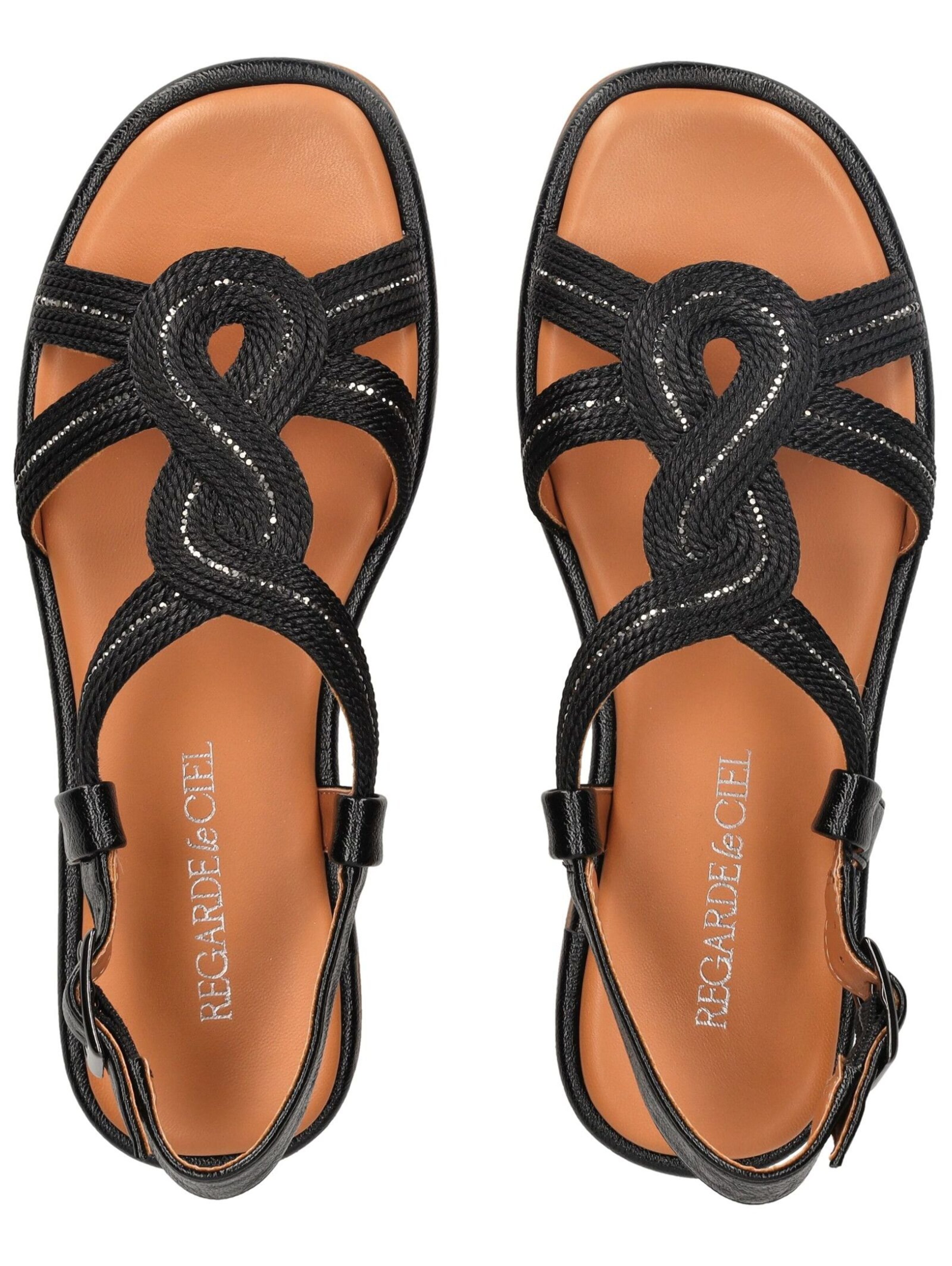 Regarde le Ciel Sandalen met riem in Zwart