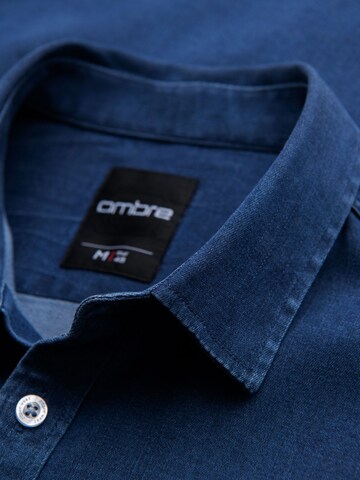 Ombre Slim fit Overhemd 'OM-SHDS-0180' in Blauw