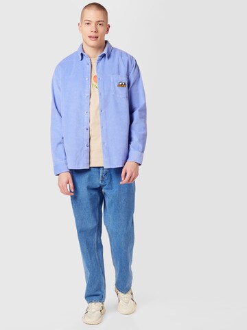 Obey Regular fit Button Up Shirt 'Peter Woven' in Blue