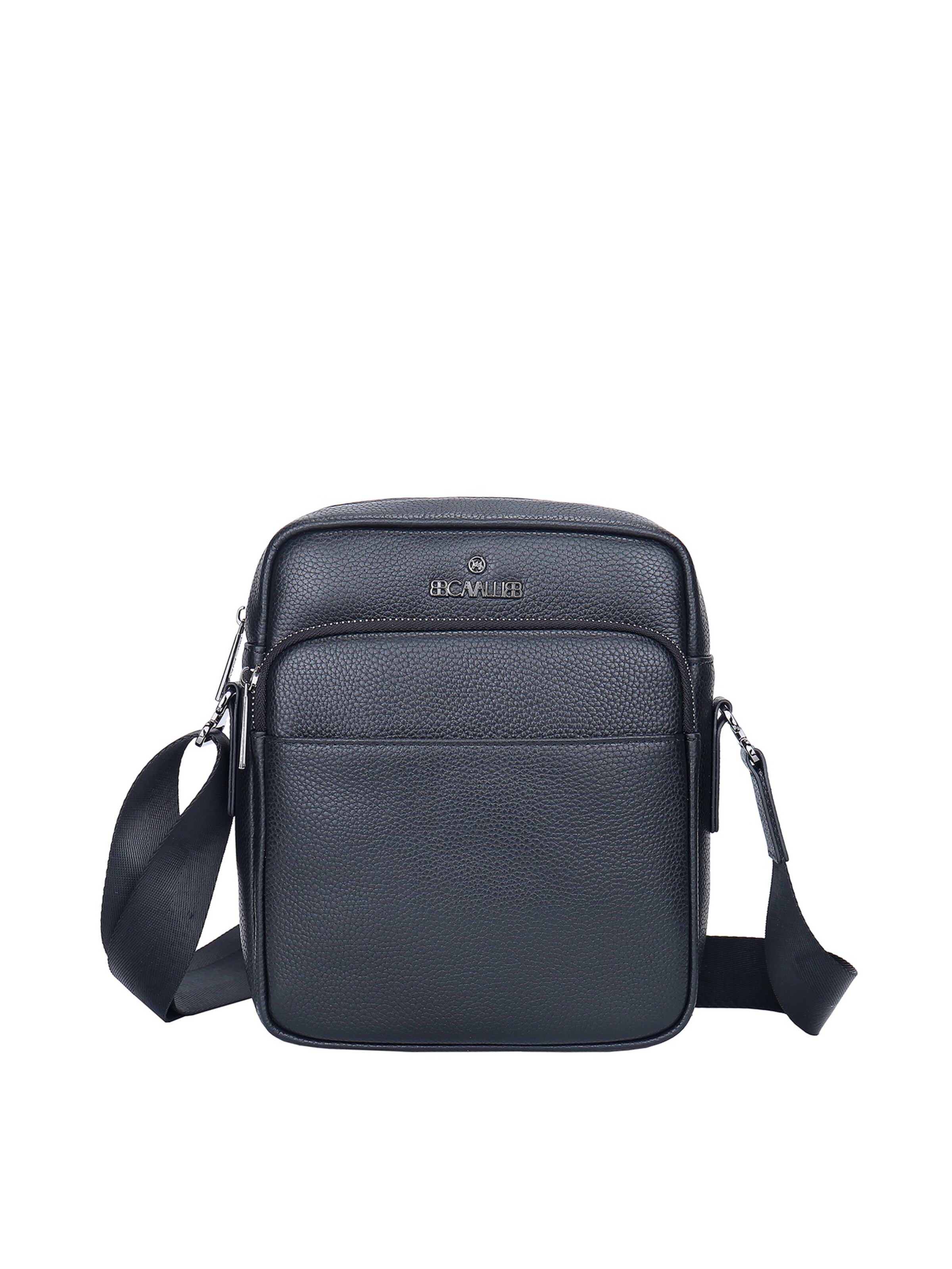 Borsa a tracolla 'Borsa a Tracolla Uomo Vera Pelle con Zip - B Cavalli' di B. Cavalli in nero