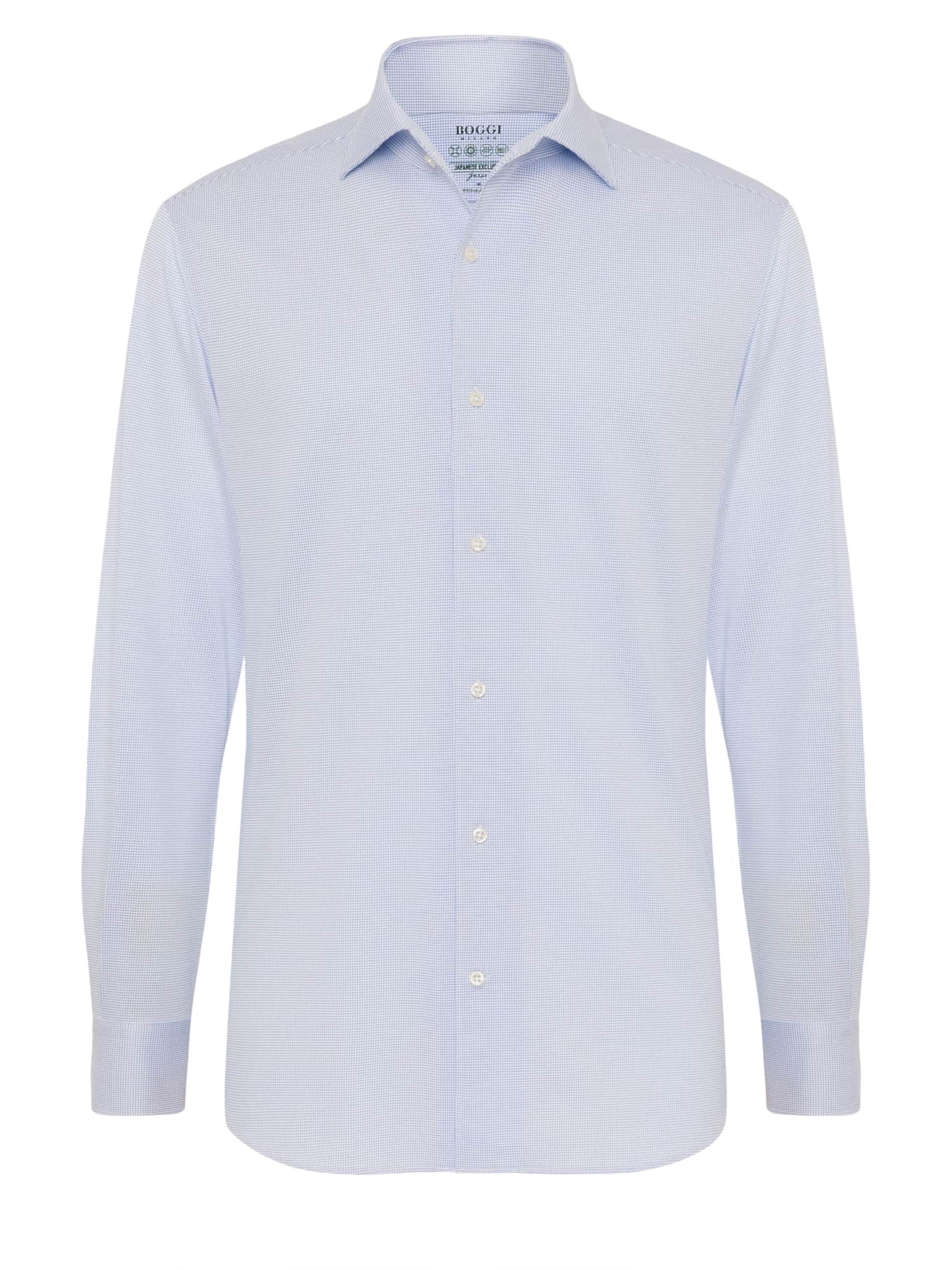 Boggi Milano Slim Fit Hemd 'Japanese' in Blau: Vorderseite