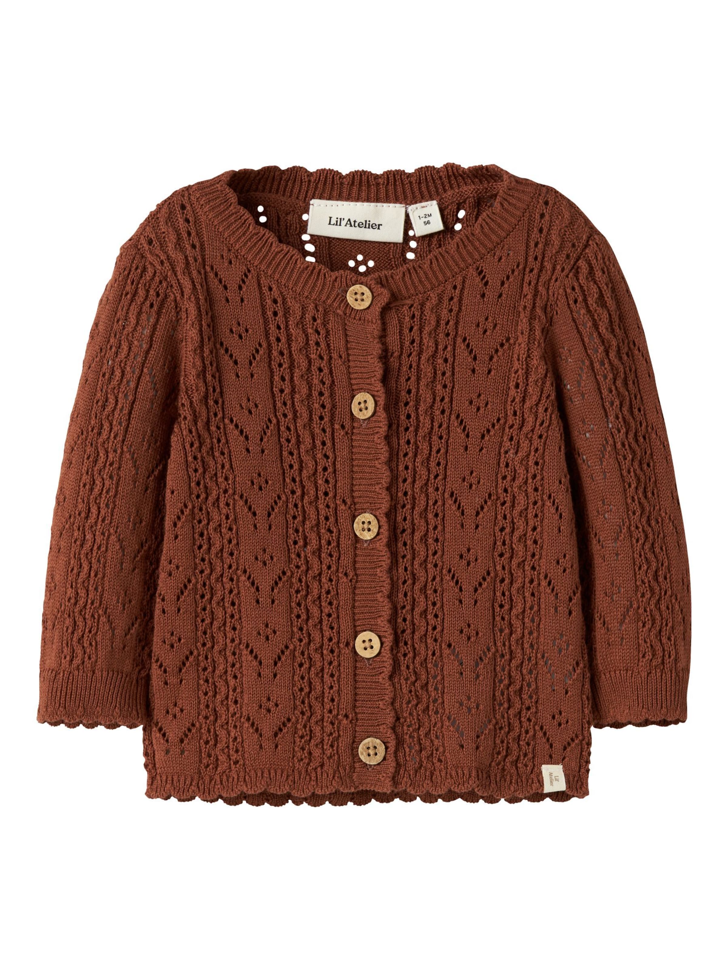 Cardigan Lil'Atelier en marron : devant