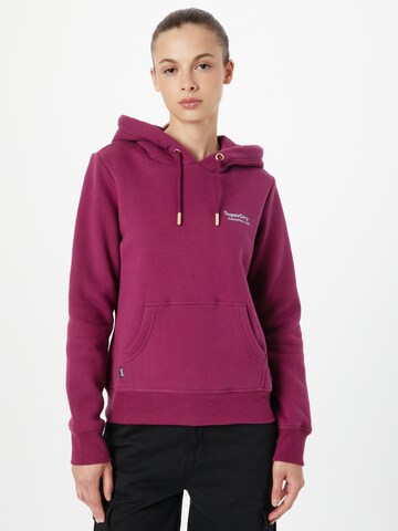 Sweat-shirt 'Essential' Superdry en violet : devant