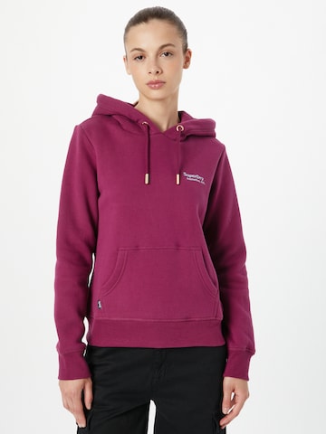 Sweat-shirt 'Essential' Superdry en violet : devant