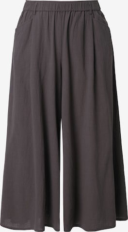 Ulla Popken Wide leg Pleat-Front Pants in Grey: front