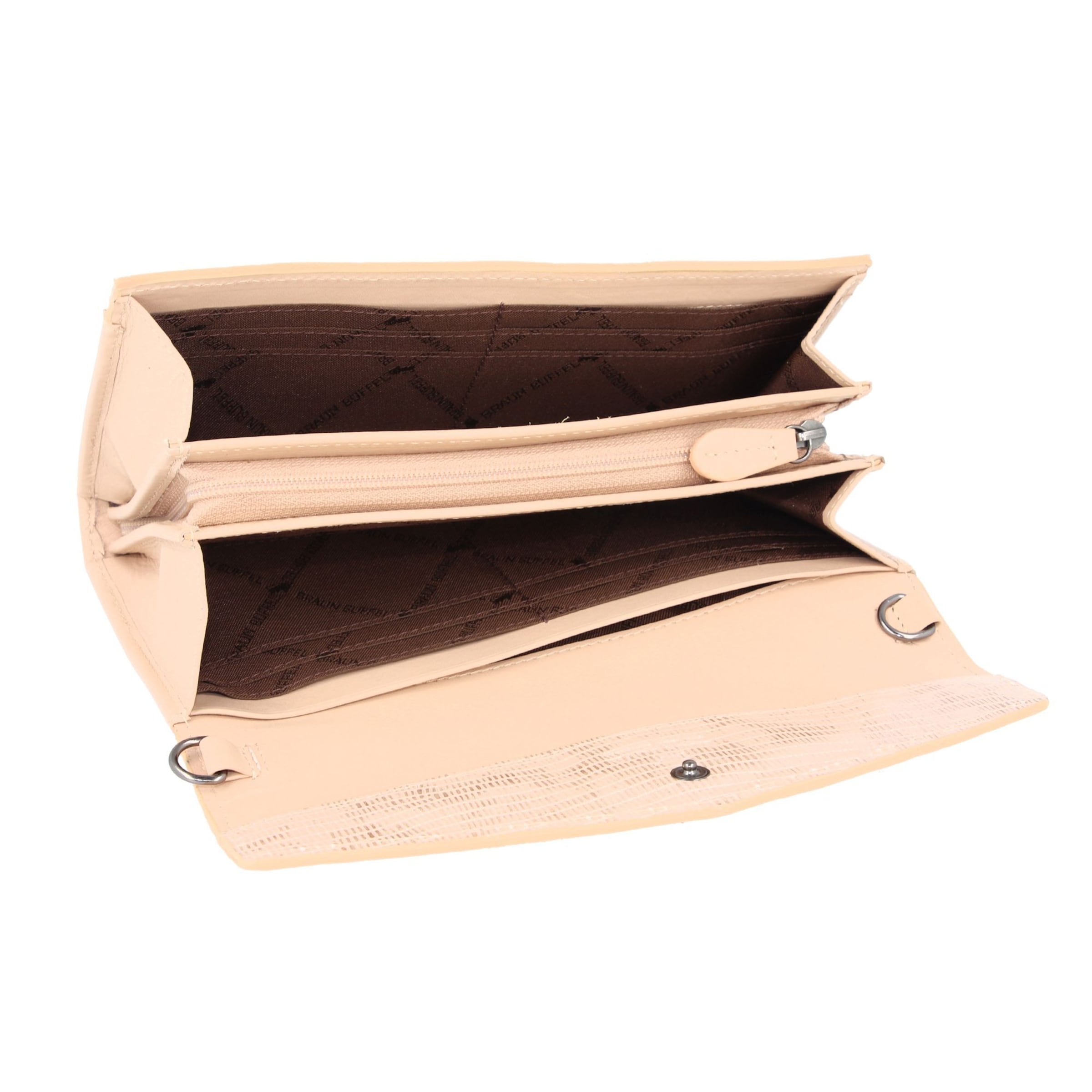 Braun Büffel Clutch 'Lizzy' in Beige