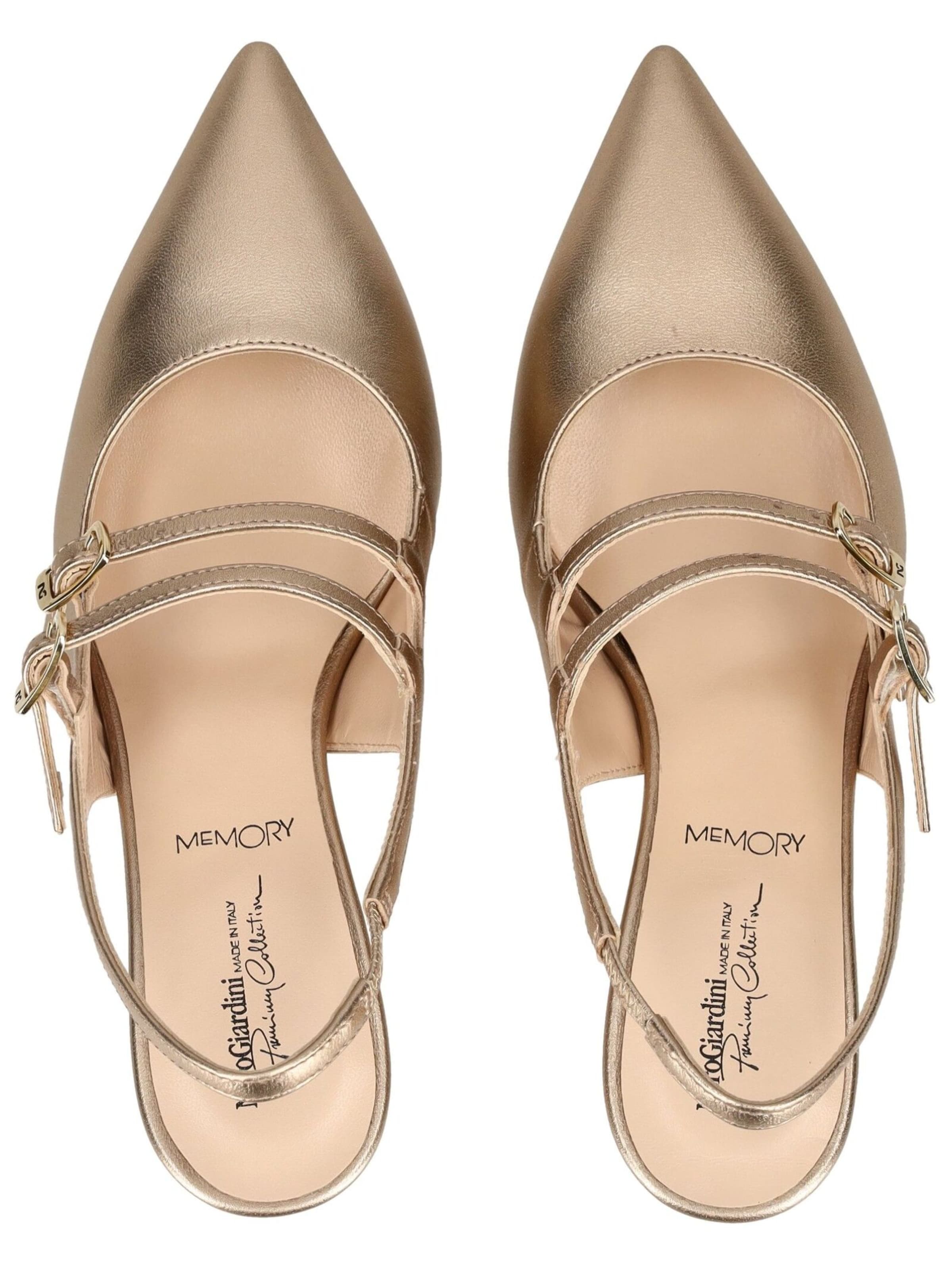 Décolleté sling di Nero Giardini in oro